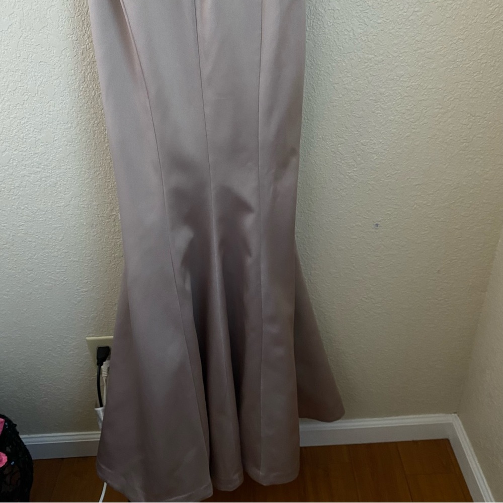 HOUSE OF CB - FLEUR MUSHROOM SATIN STRAPLESS GOWN NWOT mermaid dress size L - Picture 10 of 14